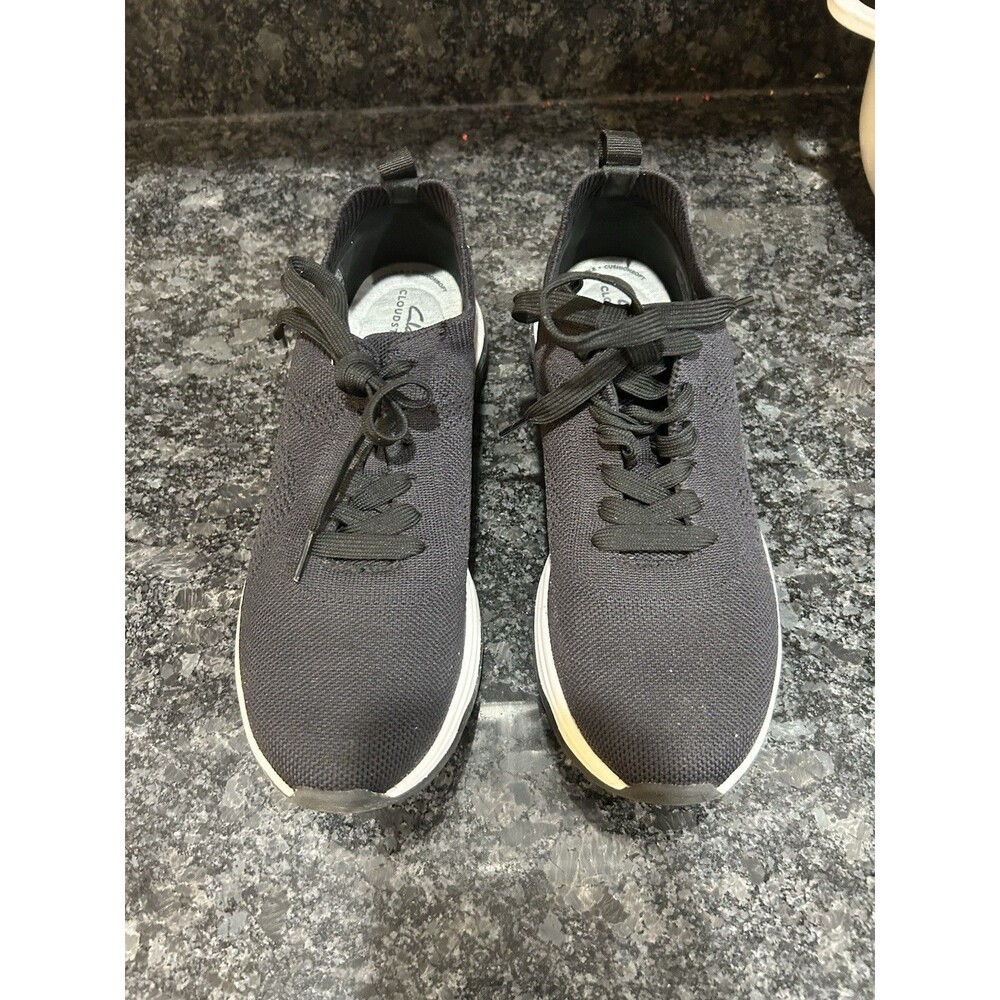 Clarks Circuit Tie Sneakers Women's Size 10 Black Slip On Shoes Casual Athletic